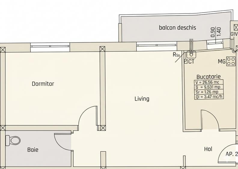 Apartament 2 camere la cheie in Giroc - 16