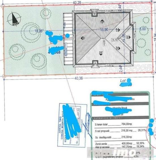 Duplex 4 camere, 2 bai, 90mp, 382 mp teren, Mosnita Noua - 1