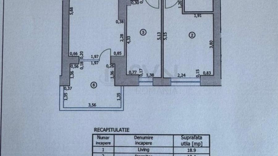 Apartament cu 2 camere decomandat în Pipera