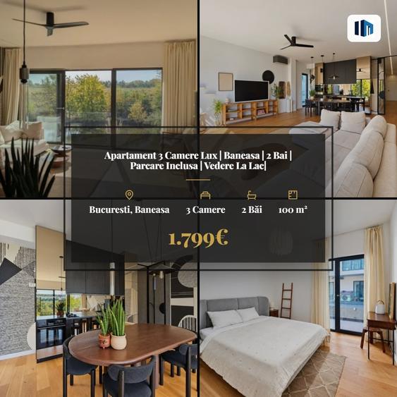 Apartament cu 3 camere decomandat, mobilat în Băneasa