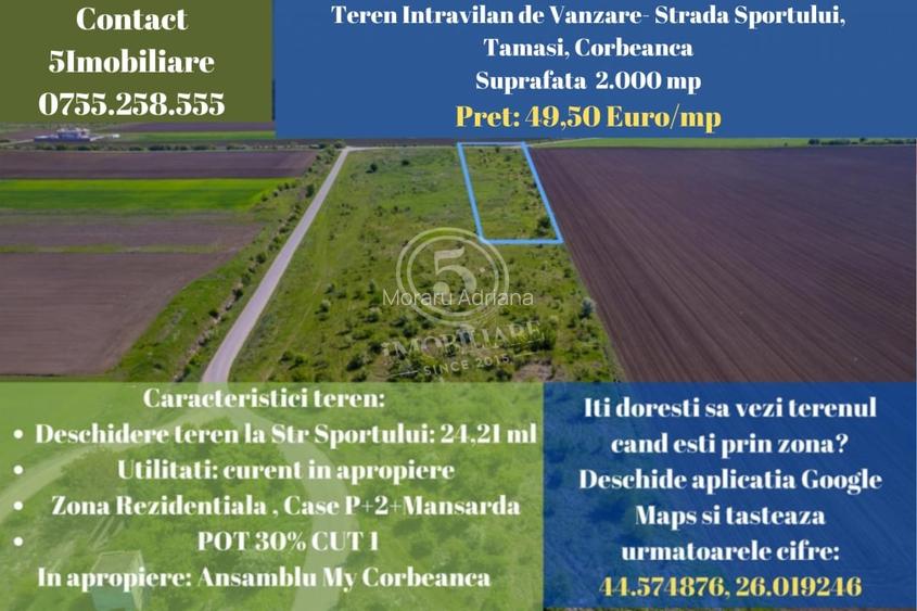 Corbeanca Strada Sportului -Acces direct catre viitoarea Autostrada de Centura