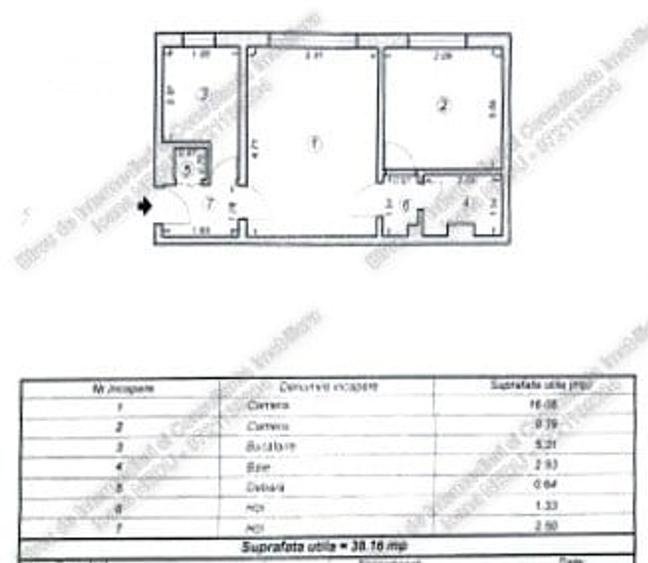 ►Casa de CULTURA 2 Camere semiDecomandate 38,16m² Mobilat Utilat Centrala Gaze - 7