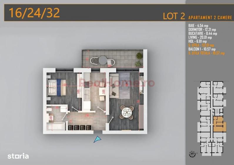 Apartament 2 camere | Balcon | Incalzire Pardoseala | Th. Pallady - 7
