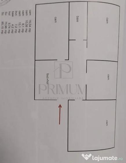 Apartament cu 4 camere decomandat în Lipovei