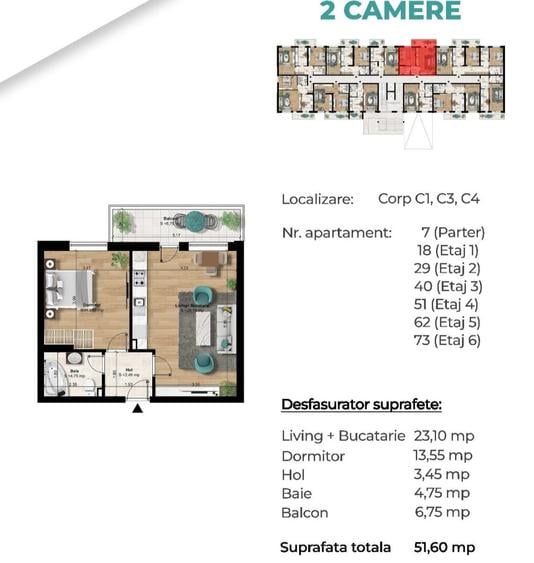 Metrou Berceni 350m - 2 camere tip studio 51mp - - 6