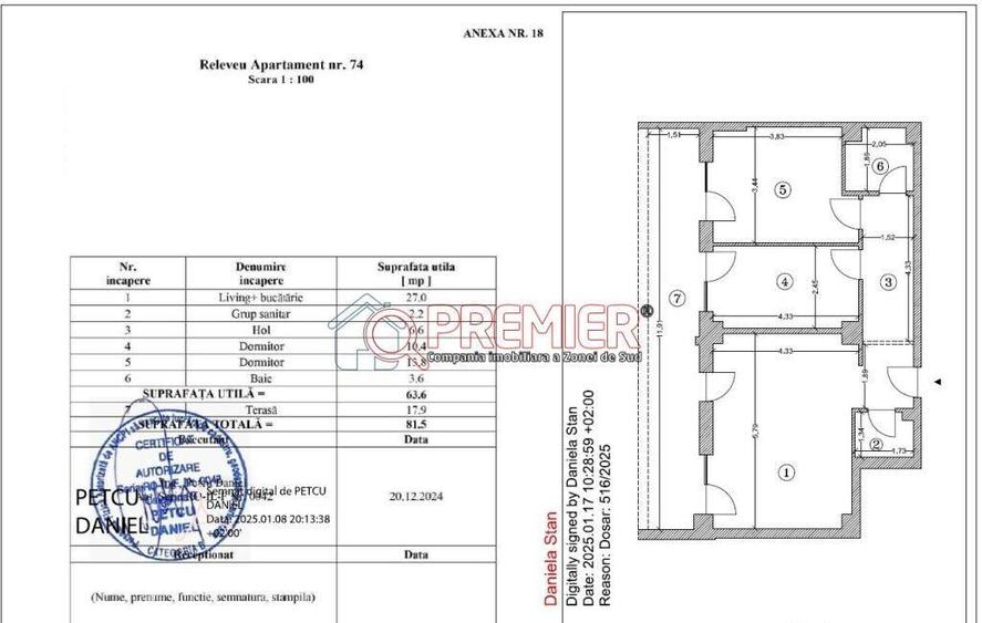 Avans 7335 euro - 3 camere cu terasa - Gata de mutat - - 2
