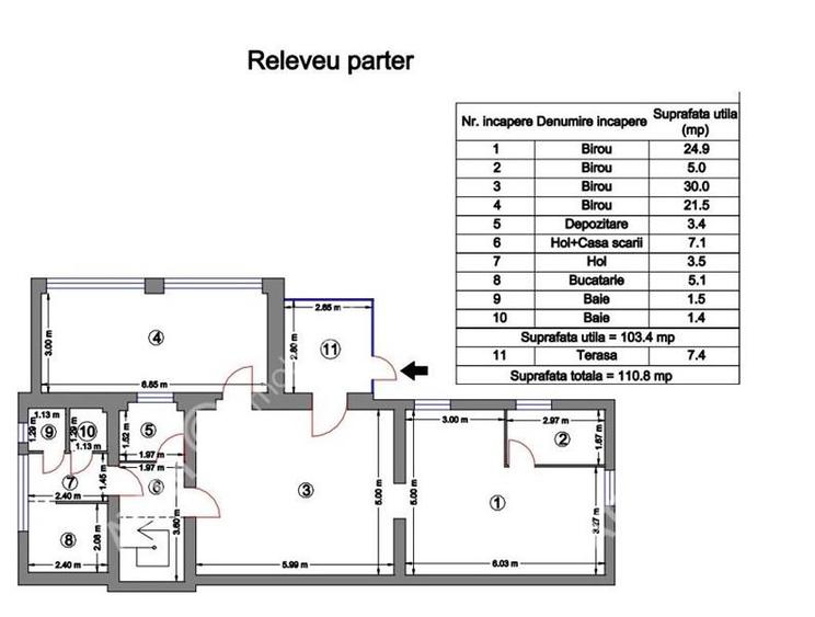 Spatiu de birouri zona Centrala 6 camere parcare privata - 6