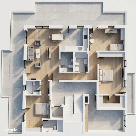 Apartament 4 CAM, SU 126.34 MP, 2 TERASE zona IRIS - 2