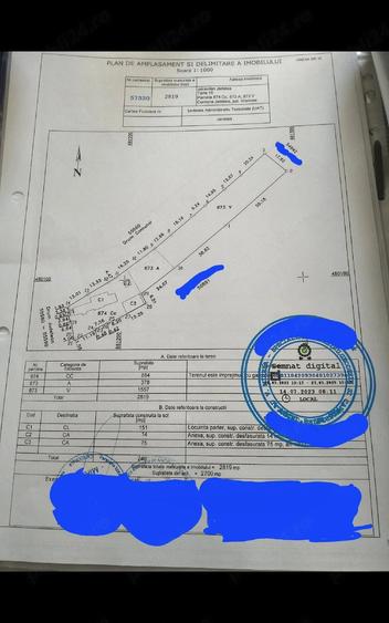 Vand Teren Intravilan 2.819 mp in Jari?tea (Vrancea) Deschidere la Drumul Jude?ean ?i Drumul Comun - 2