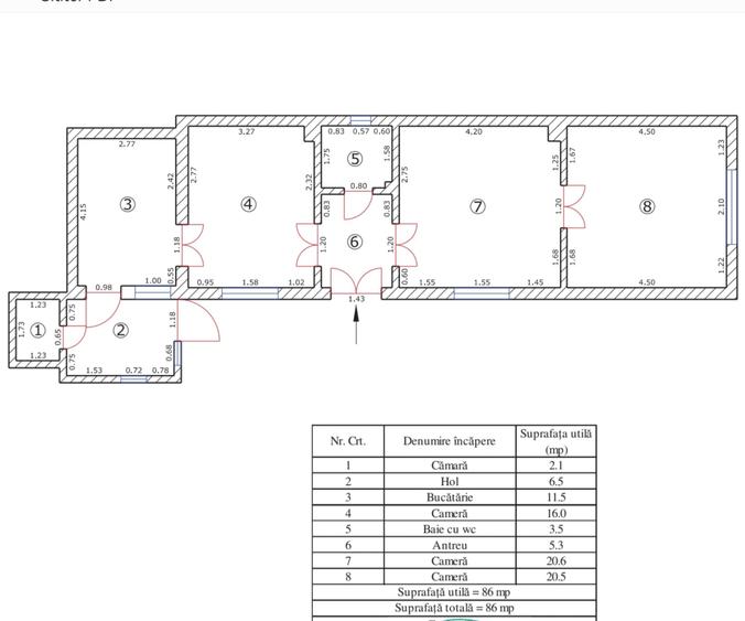 Apartament 3 camere,  Schei, parter la casă, SU 86 mp, constructie 1927! - 18