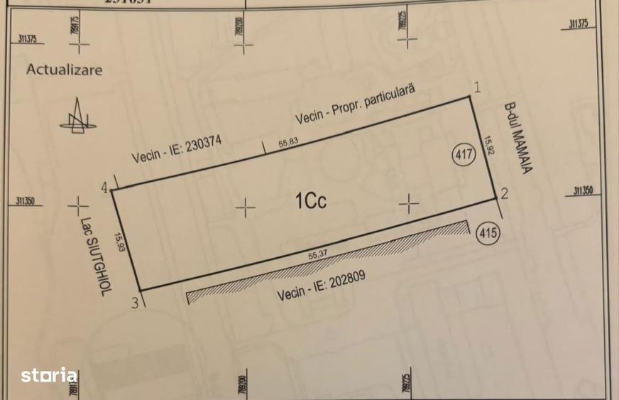 Teren 855 mp Mamaia zona Iaki, deschidere 16 m la B-dul Mamaia si lac - 2