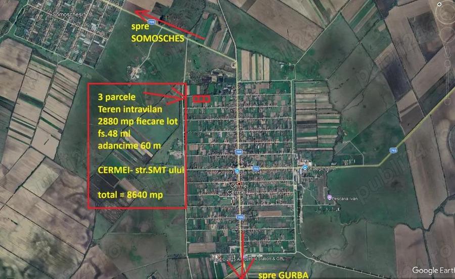 Terenuri intravilane 2880 mp Cermei fs.48 ml - 6350 euro - 5