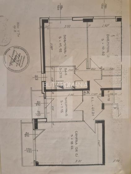 Apartament 3 camere, 2 dormintoare, 56 mp, zona Dristor