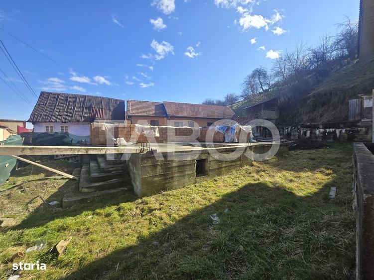 Teren de vanzare 436mp intravilan si fundatie cu proiect casa Rasinari - 8