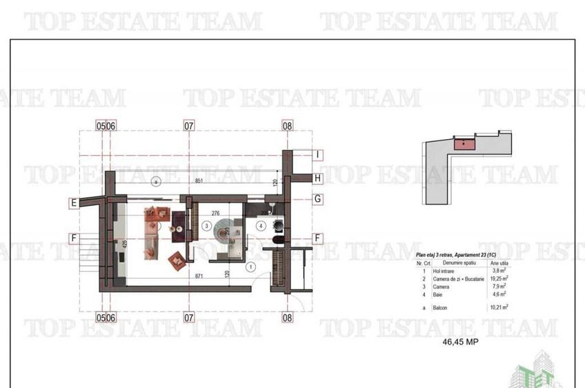 Apartament tip studio bloc nou metrou 1 Decembrie 1918 - 1