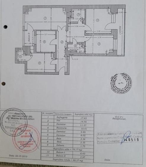 Apartament 4 camere | Central | Suprafata 88.57 mp | Etaj 1 | Centrala termica - 14