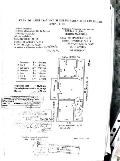 Vand apartament semidecomandat, mobilat ?i utilat, etajul 4 - 1