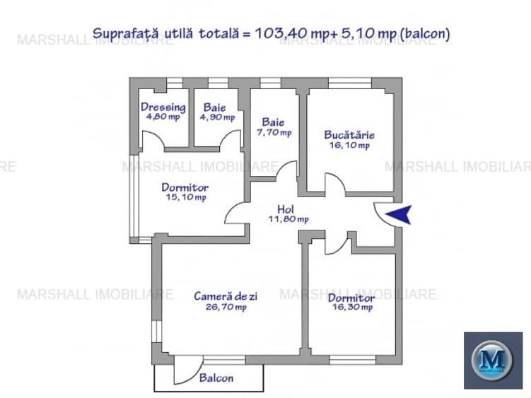 Apartament 3 camere de vanzare, zona Albert, 108.5 mp #15816 - 15