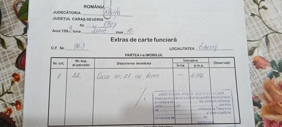 Vand casa batraneasca nelocuibila + teren intravilan 4.316 mp Comuna Ezeri? - 4