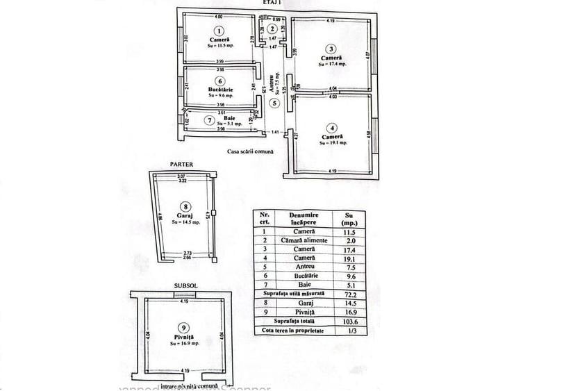 Apartament cu 3 camere decomandat în Central
