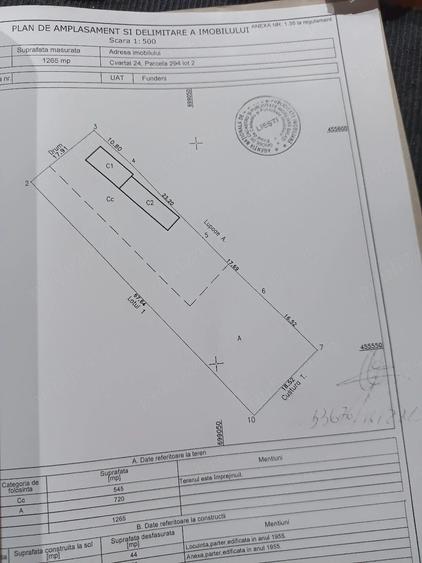 Casă cu Teren 1265 Mp în Fundeni