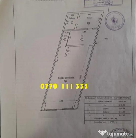 Spațiu comercial, de 73 mp, în Central