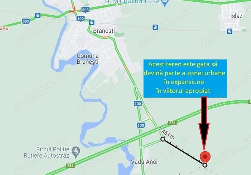 Teren de 85 mp, în Brănești