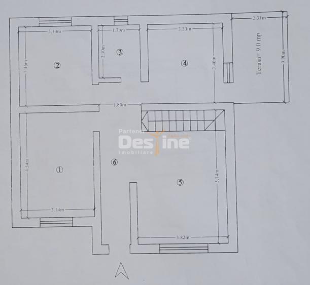 Casă individuală cu 3 camere cu Teren 320 Mp în Lunca Cetățuii