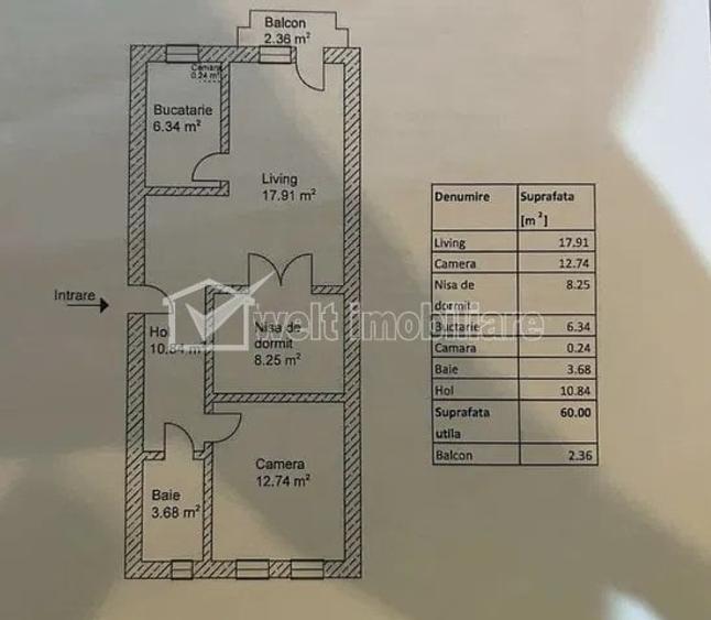 Apartament cu 3 camere semidecomandat în Gheorgheni
