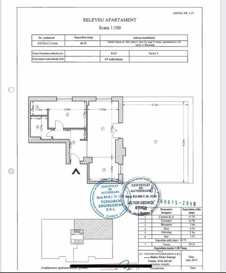 Apartament cu 2 camere decomandat în Ozana