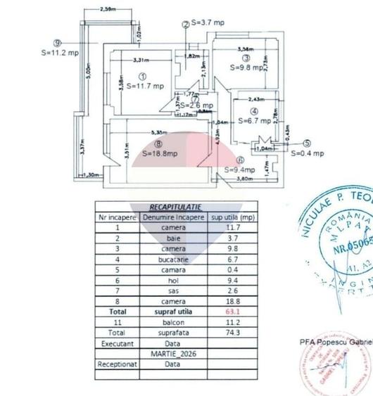 Apartament cu 3 camere decomandat, mobilat în Clucerului