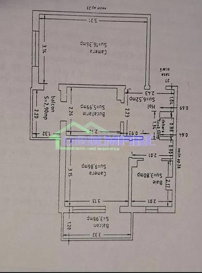 Apartament cu 2 camere decomandat în Poarta 6