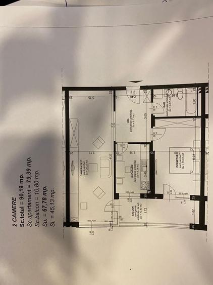 Apartament cu 3 camere decomandat în Spitalul Județean