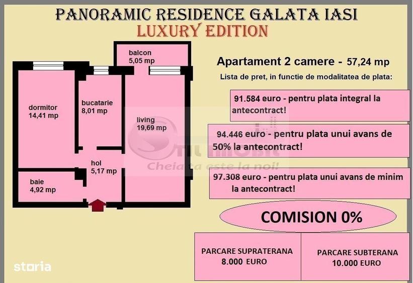 Apartament cu 2 camere decomandat în Galata