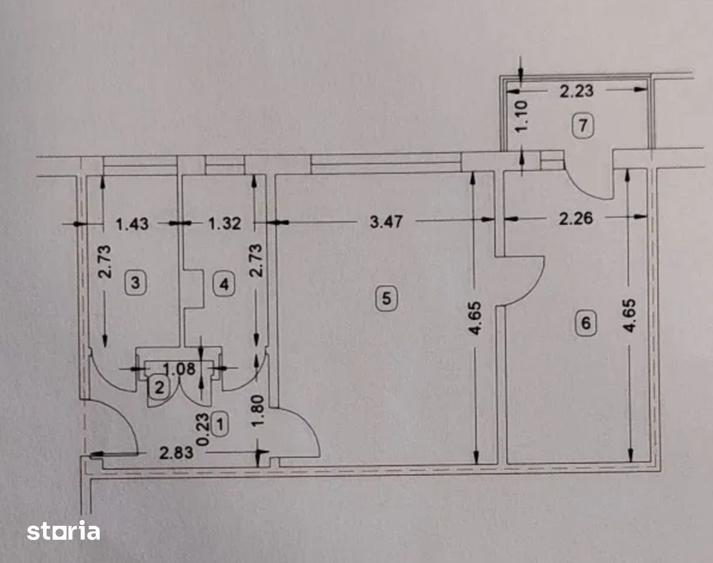 Apartament cu 2 camere nedecomandat în Mihai Bravu