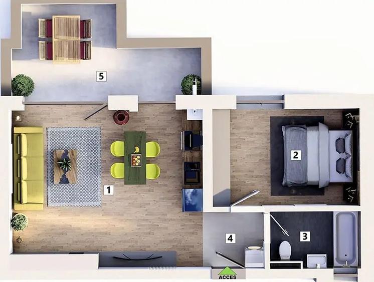 Apartament 2 camere cu loc de parcare inclus - 13
