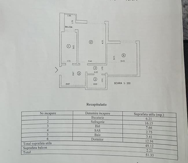 Apartament cu 2 camere decomandat în Podu Roș