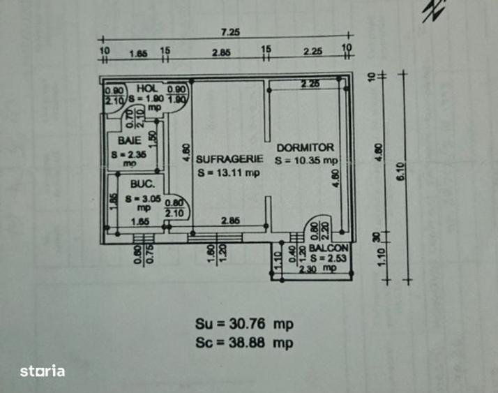 Apartament cu 2 camere în Ștefănești