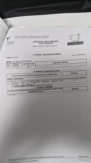 Teren Construcții intravilan de 650 mp, în Gulia