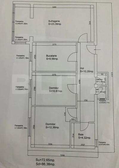 ?? Apartament 3 camere spa?ios, luminos ?i cu poten?ial excelent de investi?ie - 10