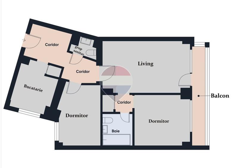 Apartament cu 3 camere semidecomandat în Crângași