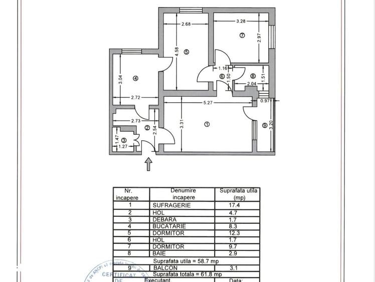 Apartament cu 2 camere decomandat în Trivale
