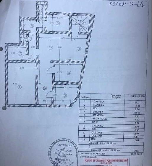 Apartament cu 4 camere decomandat în Cotroceni