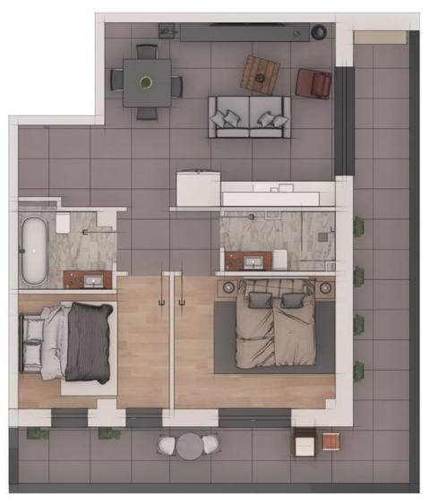 Apartament cu 3 camere semidecomandat în Florești — fotografia 1
