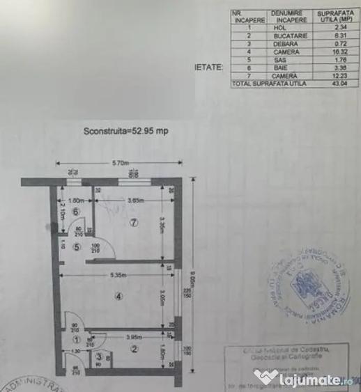 Apartament cu 2 camere decomandat în Central