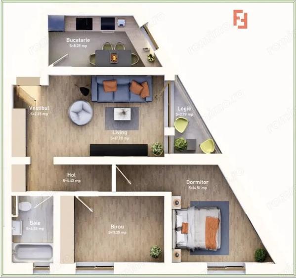 Apartament cu 3 camere decomandat în Mehala