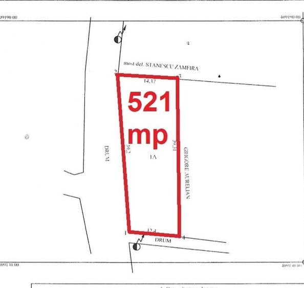 Teren Construcții intravilan de 521 mp, în Cosminele
