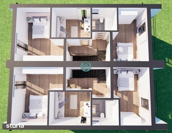 Case tip duplex de vanzare, 101 mp utili, 230 mp teren, in Corunca - 1