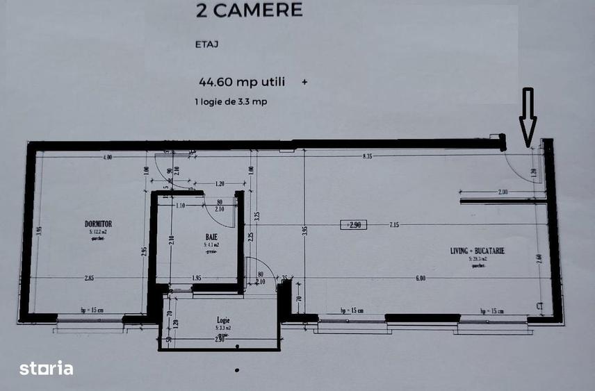 Apartament 2 camere, parcare, 45 mp, Floresti zona Tineretului - 11