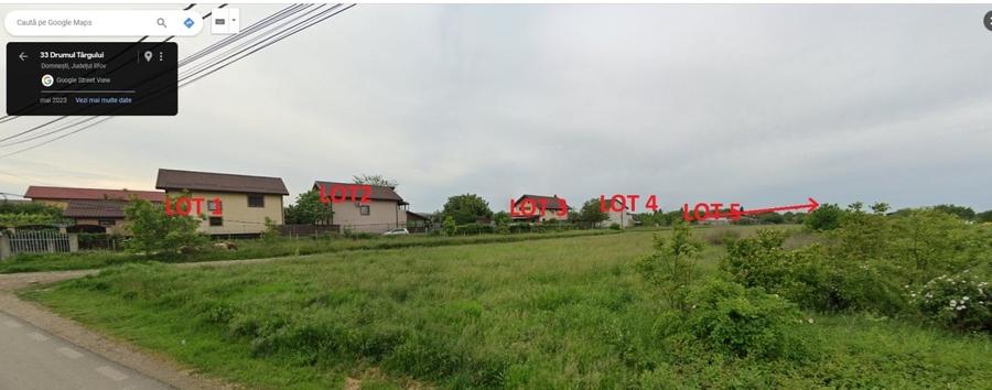 Teren Construcții intravilan de 598 mp, în Domnești